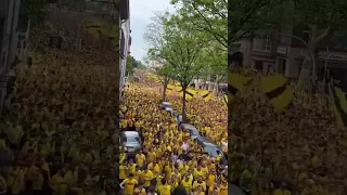 El 'muro amarillo' inunda las calles de Londres: así animan los fans del Dortmund antes de la final