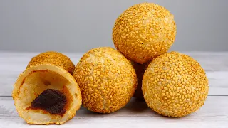 Fried Sesame Balls With Red Bean Paste / Jian dui / 煎堆