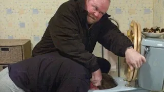 EastEnders - Phil Mitchell Shoves Ian Beale's Head Down The Toilet (19th April 2005)