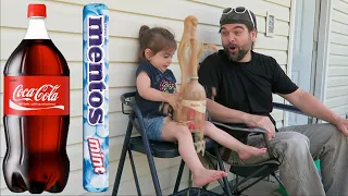 Coke & Mentos experiment with kids.