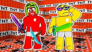 Roblox Bedwars But the Floor is TNT