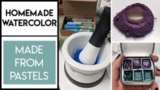 DIY homemade watercolor paint made from crushed PASTELS ✶ Full process and tips