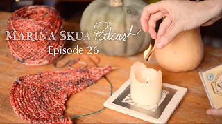 Marina Skua Podcast Ep 26 – A handspun shawl, hand-woven skirt, new hat design and mending a shirt
