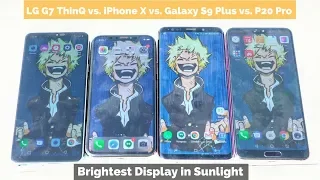 LG G7 ThinQ vs iPhone X vs Galaxy S9 Plus vs P20 Pro: Display Test