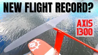 AXIS 1300 flight record attempt & product review for lake foil surfing