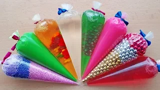 Making Crunchy Slime with Piping Bags #133