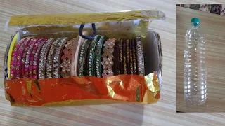 bangles box making at home with plastic bottle ll best out of waste ll bangles organiser ll