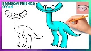 How To Draw Cyan - Rainbow Friends Chapter 2 | Easy Step By Step Drawing Tutorial