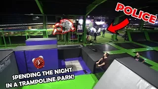 OVERNIGHT IN A TRAMPOLINE PARK *POLICE CAME*