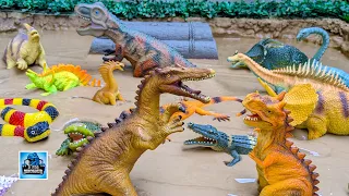 Herbivore & Carnivore Dinosaurs Muddy Adventure with Reptiles | Fun Learning for Kids