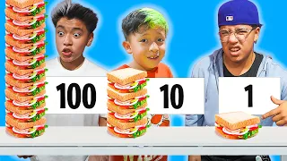 COMIENDO 100 CAPAS DE COMIDA CHALLENGE !!!