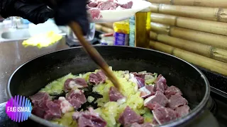Приготовление мяса тушеного с зеленью Азербайджанская кухня