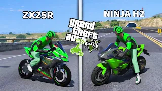 JADI GOJEK PAKE ZX25R DAN NINJA H2 - GTA 5 MOD