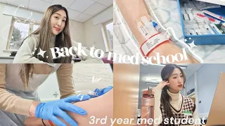 [med vlog💌] BACK TO UNI // *stressful* week back 🩺 // new hospital rotation // cannulas & more 💉