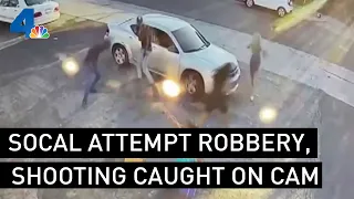 Attempted Robbery on Melrose Caught On Camera | NBCLA