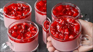 Strawberry Pudding Dessert | Delicious Strawberry Dessert | Easy Strawberry pudding | N'Oven