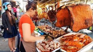 Khmer Street Food 2024! Crispy Pork Belly, Char​ Siu & Roasted Ducks - Cambodian Street Food