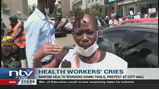 Nairobi health workers on strike