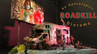 Roadkill - A zombie apocalypse diorama made with XPS foam and modified toys.