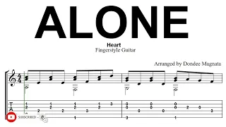 Alone Fingerstyle Guitar Tabs | Easy Fingerstyle Arrangement. No Capo.