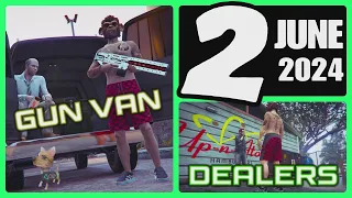 The Gun Van location & Street Dealers today June 2 2024 in GTA 5 (no RAILGUN this week)