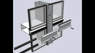 How to make Aluminum Window for Front Facade II Curtain Wall Stick System Window II Window Making