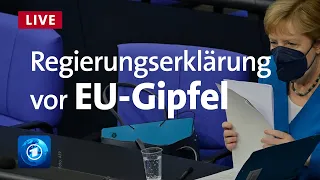 Vor EU-Gipfel: Merkels vorerst letzte Regierungserklärung im Bundestag