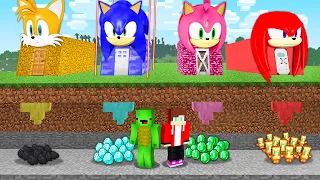 4 Ways to Steal TREASURE From SONIC TEAM security Houses - Minecraft