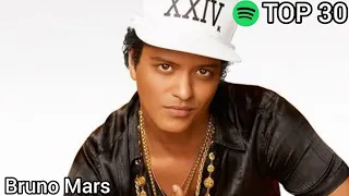 Top 30 Bruno Mars Most Streamed Songs On Spotify (June 22,2021)