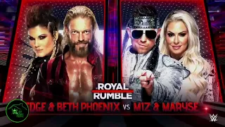WWE Royal Rumble 2022 Beth Phoenix & Edge vs The Miz & Maryse Official Match Card HD