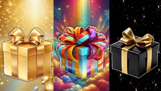 Choose your gift box🌟🌈🖤|3 gift box challenge|Black, Rainbow, Gold#chooseyourgift #giftboxchallenge