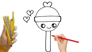 Lolipop drawing, painting colour for kids, toodles ideas for kids, DIY for kids, somser artist