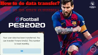 How to do data transfer in Pes 2020