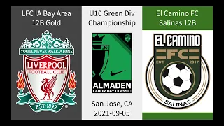 2021-09-05 Almaden Labor Day Classic U10: LFC 2012B Gold vs ECFC Salinas 12B (Championship)