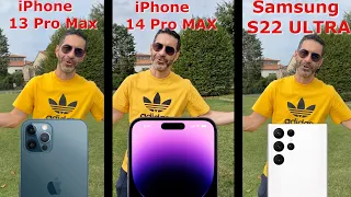 Qual è il migliore?   iPhone 14 Pro Max  Vs Samsung Galaxy S22 Ultra vs iPhone 13 Pro Max