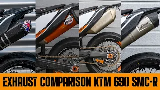 Best Exhaust For KTM 690 SMC-R (comparison Tekmo, DVR, Leovince LV, Original and HGS)