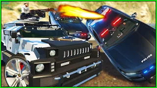 GTA RP | MASSIVE ARMORED TRUCK KIDNAPS ME and DESTROYS COPS | redlinerp