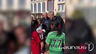 Special Moment! Arsene Wenger meets the amazing Yuwa Football