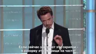 Robert Downey Jr. at the Golden Globe Awards 2010 - русские субтитры