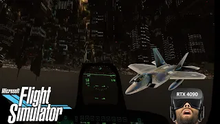 F-22 Raptor Night Flight over New York | Microsoft Flight Simulator | RTX 4090 Laptop