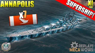 SUPERSHIP Annapolis 7 Kills & 123k Damage | World of Warships Gameplay 4k