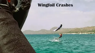 Falling is part of the process !! Wingfoil crashes, trial and error. Wingfoil Mallorca