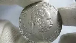 2 Gulden 1876 Austria Doppelgulden Florin Silver