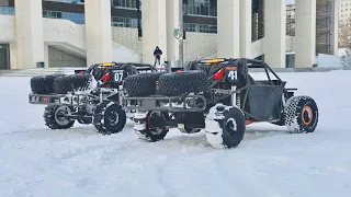 Snow Adventures With Two Rc Trophy Trucks Traxxas Unlimited Desert Racer UDR