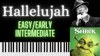 Hallelujah - Leonard Cohen - Easy/Intermediate Piano -  Sheet Music Play Along