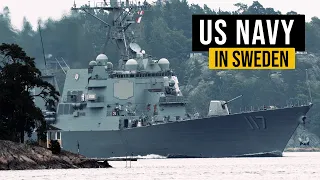 US Navy Destroyer USS Paul Ignatius patrolling in Stockholm archipelago.