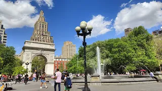 【4K】5th Avenue: Bryant Park - New York City Library to Washington Square Park 3PM: Random Walker