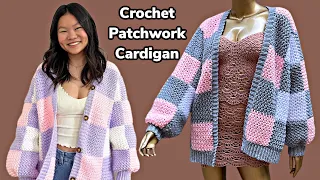 Crochet patchwork cardigan | Harry Styles patchwork crochet cardigan