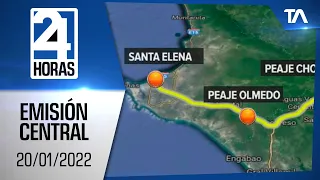 Noticias Ecuador: Noticiero 24 Horas 20/01/2022 (Emisión Central)