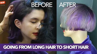 Nice haircut from long to short hair.A transformation that proves that long hair isn't always better